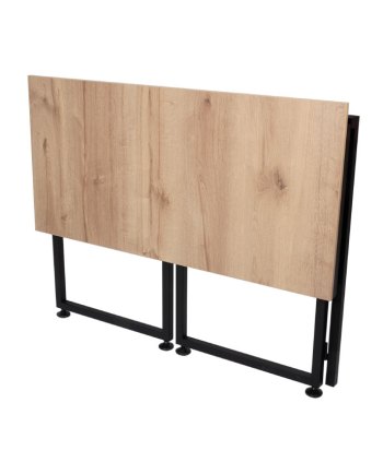 Escritorio Basic Plegable Mobiliario Trabajo en Casa Negro y Duna