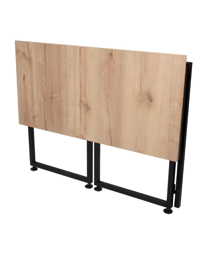 Escritorio Basic Plegable Mobiliario Trabajo en Casa Negro y Duna